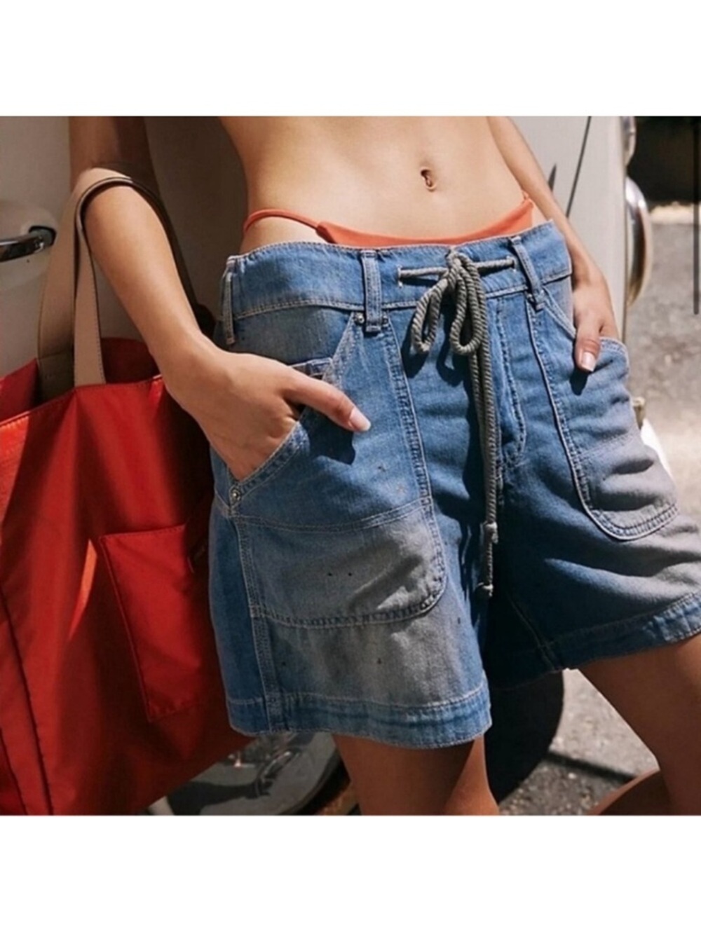 NWT Free People Second Chances Low-Slung Jean Shorts Blue Small - Picture 14 of 14
